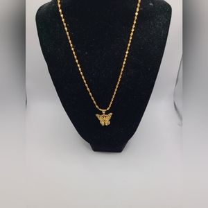 Brand new 18k gold plated butterfly pendant
